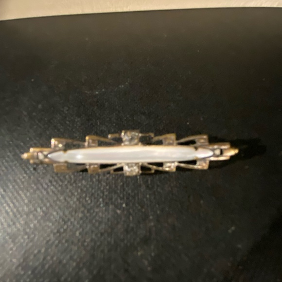 Vintage Art Deco Bar Pin w/Mother of Pearl and Rhinestones. - Picture 2 of 6